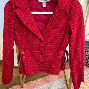 Free People red plaid blazer